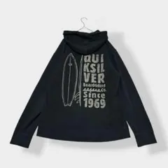QUIKSILVER クイックシルバー バックプリント パーカー ブラック XL