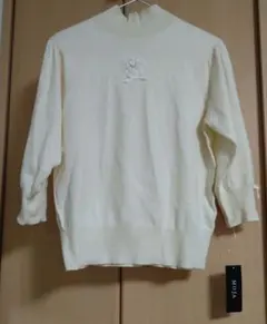 MOJA 半袖ハイネックニット（オフホワイト）
