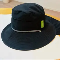 帽子 エポカル EPOCHAL エアスルーハット フラップ付き 黒 56cm