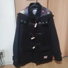 パンクドランカーズ　ダッフルコート ブラック 宇宙柄