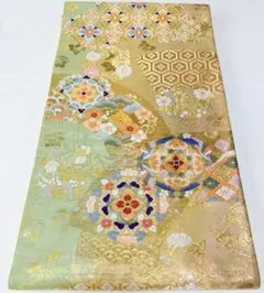6k942 袋帯　絹　正倉院文様　華文　唐織　金色　銀色　花柄　和装　着物 6k942 袋帯 絹 正倉院文様 華文 唐織 金色 銀色 花柄 和装 着物 - メルカリ