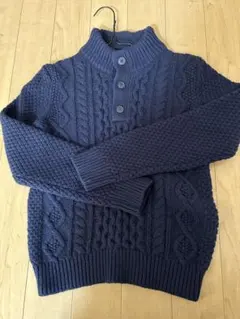 ネイビー ケーブルニット セーター