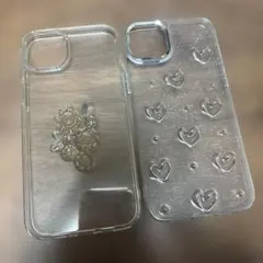 iPhone14.15plus ソフトケース ひまわり ハート