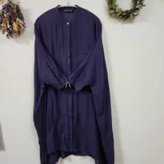 ミズイロインド ☆バンドカラー ワンピースチュニックワイド 羽織り