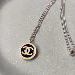 CHANEL ココマーク ネックレス サークル シルバー ブラックのサムネイル