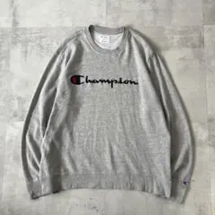 USA規格　champion チャンピオン　スウェット　ロゴ　刺繍　グレー　XL