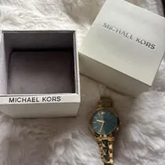 美品 箱コマ付 マイケルコース チャニング ゴールド MICHAEL KORS