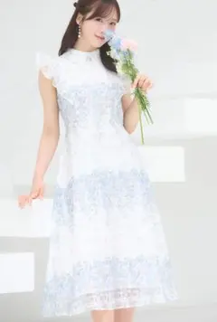 アンミールAnMILLE チェックレディOP ロングワンピース オフホワイト