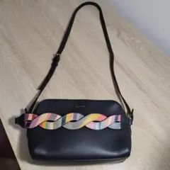 ポールスミス スワールトリム 2WAY レザー ショルダーバッグ 黒