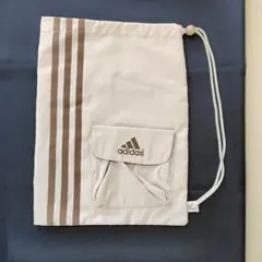 【新品・未使用】adidas アディダス ナップサック ベージュ 　巾着のサムネイル