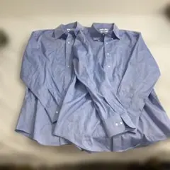 ユニクロ スーパーノンアイロン XL スリムフィット 水色 2枚セット　J5