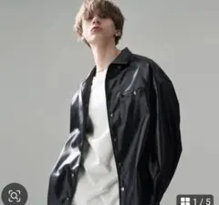 ADRER】シンセティックレザージャケットシャツ Mサイズ - メルカリ
