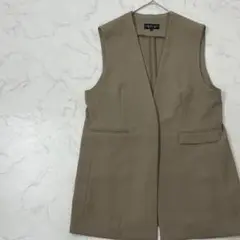 美品 INDIVI 大きいサイズ 切替 ワントーン ダーツ ロング ベスト 15
