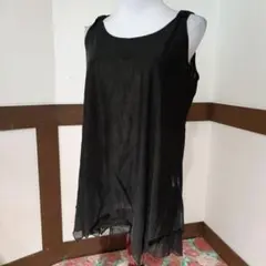 新品未使用　ノースリーブ　ミニワンピース　ブラック　M~Lサイズ