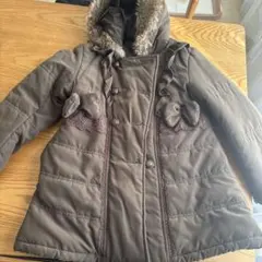 アクシーズファムキッズ　カーキ　フリル リボン 中綿コート