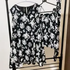 【mysty woman】セットアップ　花柄　ワンピース　ノースリーブ