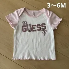 Baby GUESS 3〜6Mベビー 半袖 Tシャツ ピンク ホワイトのサムネイル