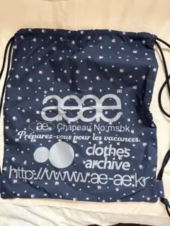 aeae WEB LOGO FLOWER GYM SACK NAVY