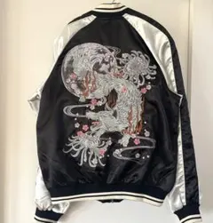 初期JUNGLE STORM 別珍 スーベニアジャケット スカジャン ブラック 初期JUNGLE STORM 別珍 スーベニアジャケット スカジャン