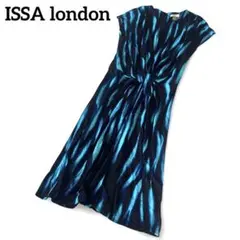 ISSA london ワンピース ブルー 総柄 ウエストリボンのサムネイル