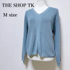 【ザショップティーケー】ニット コットン プルオーバー シンプル 青 水色
