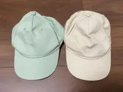 【匿名送込❗️】H&M キッズ キャップ2つセット ベージュ アイボリー グリーン