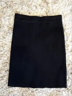coca 新品 タグ付きリブニット ミニスカート ブラック