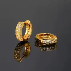 Hoop earrings with cubic zirconia,