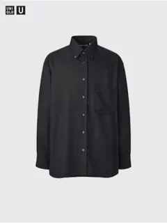 【UNIQLO U 2024】ドレープシャツ　黒　Sサイズ