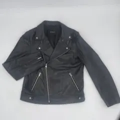 【美品】simplicite ライダースジャケット ラムレザー 羊革 ブラック