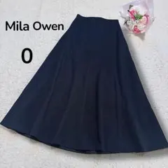 【ミラオーウェンMila Owen】ハイウエスト　後ろジッパー　フレアスカート黒