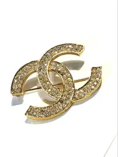 80s vintage CHANEL ココマーク ブローチ　ラインストーンのサムネイル