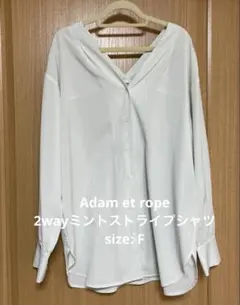Adam et rope 2wayミントストライプシャツ