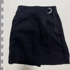 黒 ラップスカート リングベルト付き
