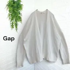 4504【GAP】カーディガン 長袖 ニットジャケット クリーム ホワイト L