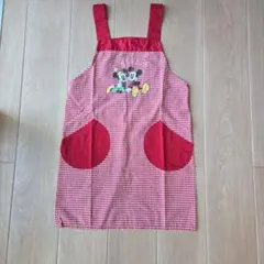 ミッキー＆ミニー エプロン 赤