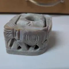 【マライカ】ソープストーン像お香立て　インド