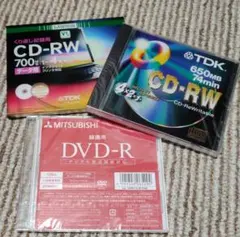 CD-RW、DVD-R 未使用 3枚セット