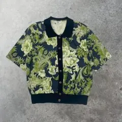 LEBE TOKYO STYLE　総柄シャツ ペイズリー花柄 半袖ヴィンテージ風
