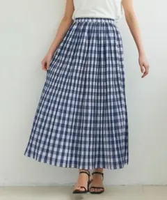 新品タグ付き　coca（coca） チェック柄ランダムプリーツフレアスカート