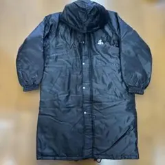 ミッキーマウス刺繍 ブラックベンチコート