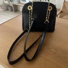 セリーヌ ミニショルダーバッグ ブラック レザー チェーン ヴィンテージ