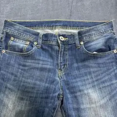 レディース　ダークブルーストレートレッグデニム
