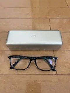 JINS ブラック スクエア型 メガネ ケース付き