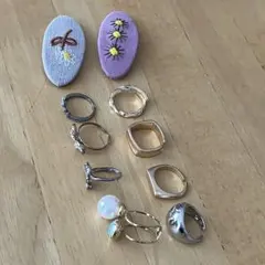 シルバー＆ゴールドリングセット ヘアピン　まとめて10点