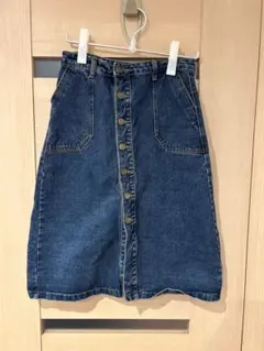 デニム Aラインスカート ボタンフロント