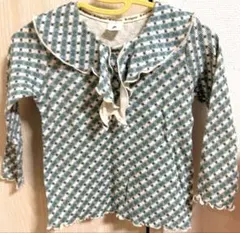 &mignon チェック柄 フリル襟 長袖シャツ　90