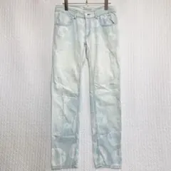ツモリチサト 総柄デニムパンツ M 花柄 ストレート 個性派 レディースのサムネイル