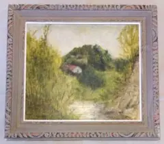 油絵（額付き、風景画）