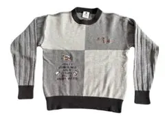 本間 デザイン セーター Mサイズ ブラウン ベージュ